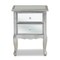 Baxton Studio Leonie Silver Finished Wood and Mirrored Glass 2-Drawer Nightstand 162-10266 - alternate 8